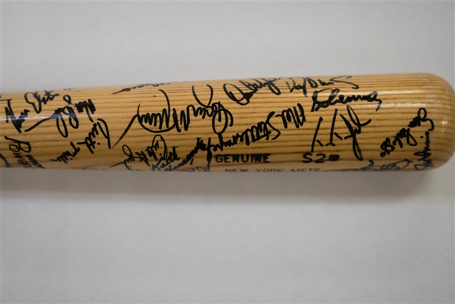 1986 Mets Championship Team Signed Bat w/ 30 Signatures - JSA