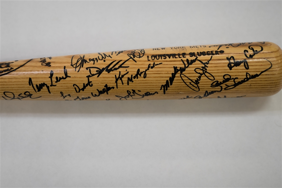 1986 Mets Championship Team Signed Bat w/ 30 Signatures - JSA