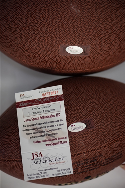 Kellen Winslow & Jack Youngblood Signed and Inscribed Footballs - JSA