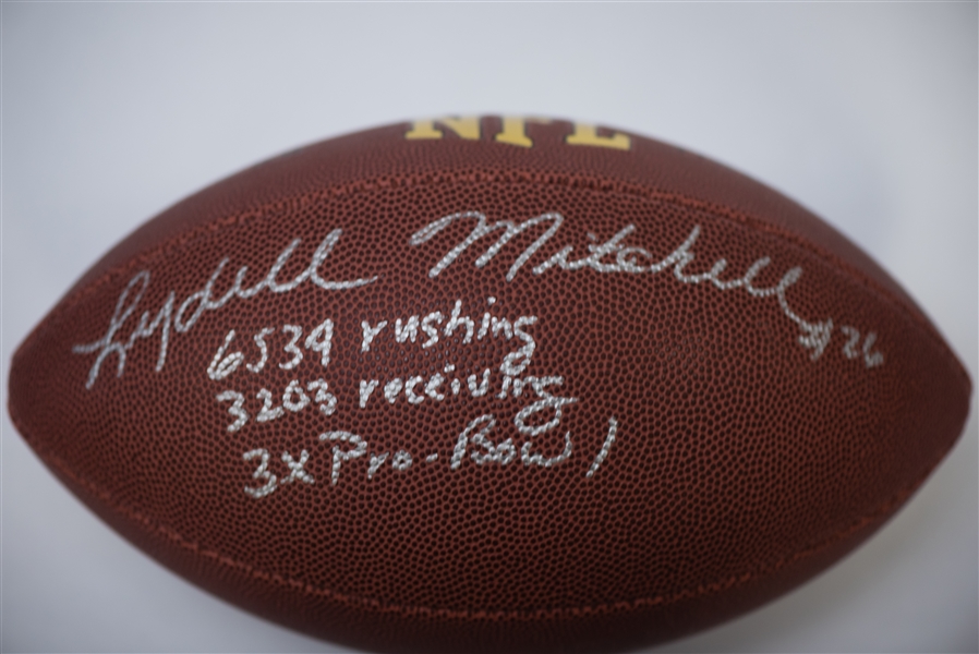 Andre Reed & Lydell Mitchell Signed and Inscribed Footballs - JSA