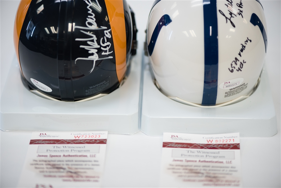 Lot Of 2 Signed & Inscribed Football Mini Helmets - Youngblood & Lydell Mitchell