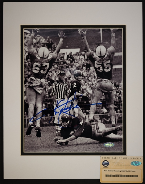 Ken Stabler Signed & Matted 11x14 Photo Display - Steiner