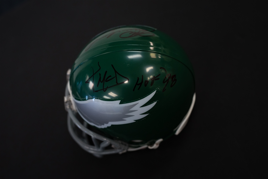 Tommy McDonald & Harold Carmichael Signed Mini Helmet