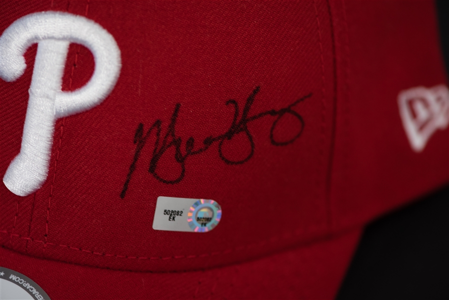 Michael Young Signed Phillies Hat - MLB COA