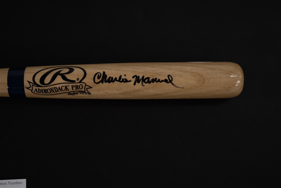 Charlie Manuel Signed Rawlings Mini Bat - JSA