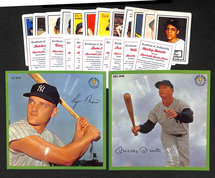 Baseball Porcelain Set & Records Of Mantle & Maris