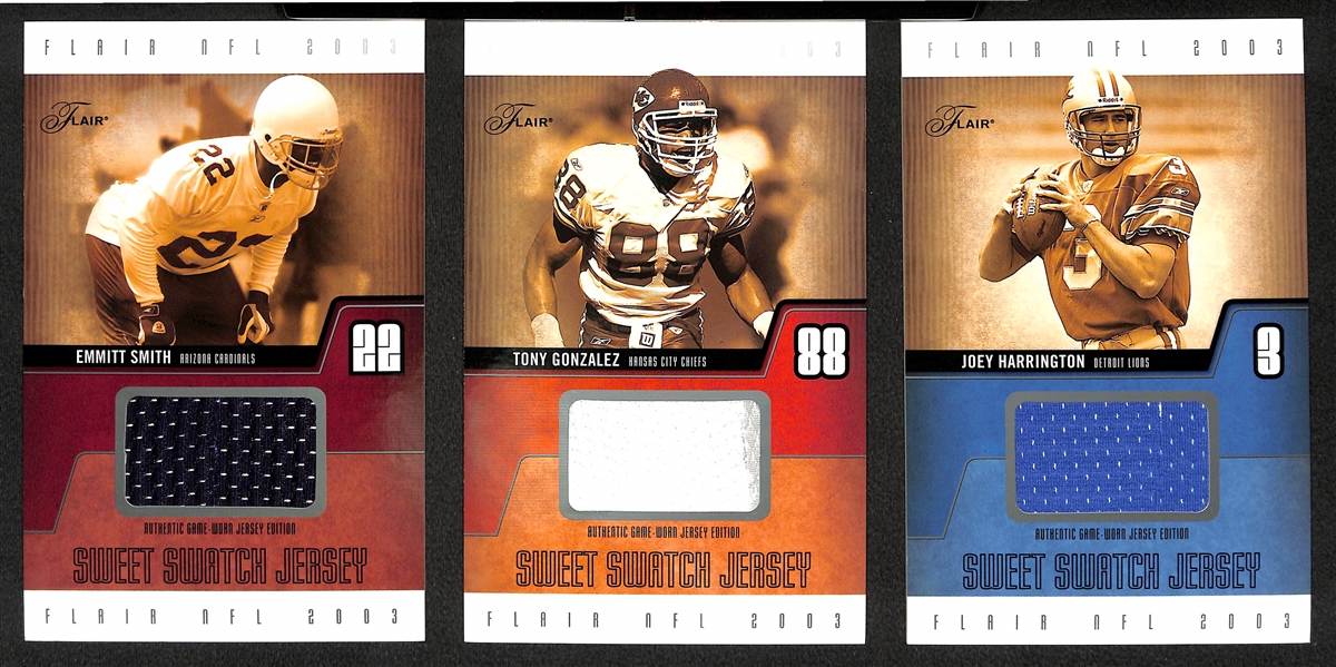 Lot Of 9 Oversized Flair Football Patch & Jersey Cards