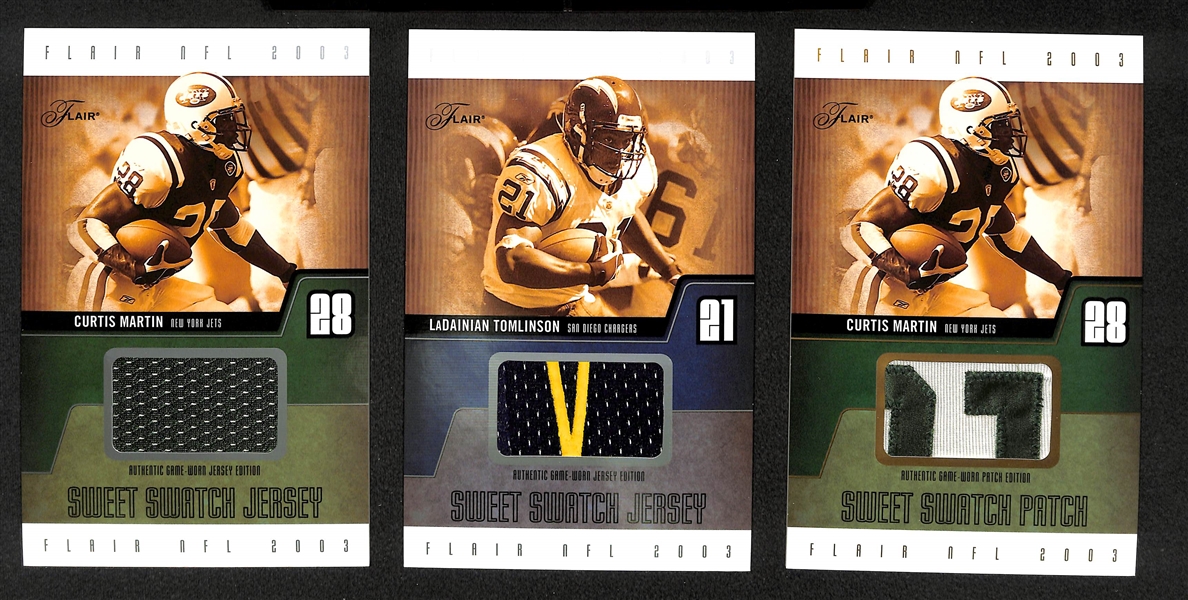 Lot Of 9 Oversized Flair Football Patch & Jersey Cards