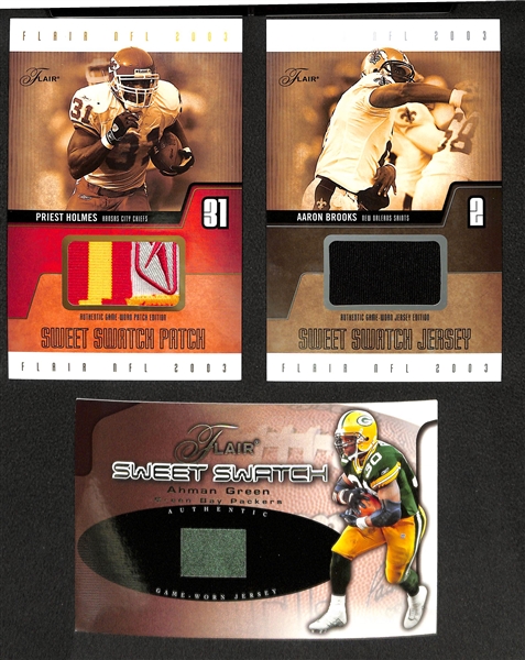 Lot Of 9 Oversized Flair Football Patch & Jersey Cards