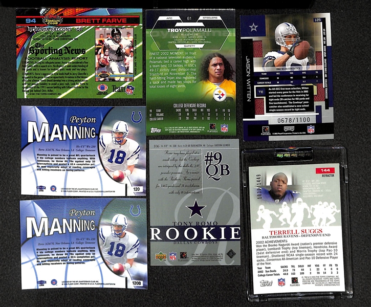 Lot Of 7 Football Stars Rookie Cards w. Polamalu