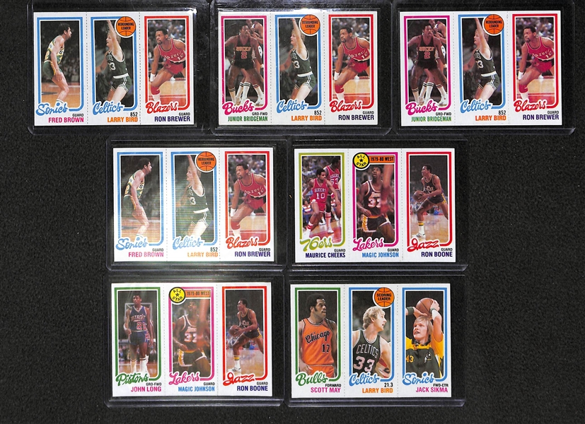Lot Of 7 1980/81 Topps Basketball Rookie Cards w. Bird