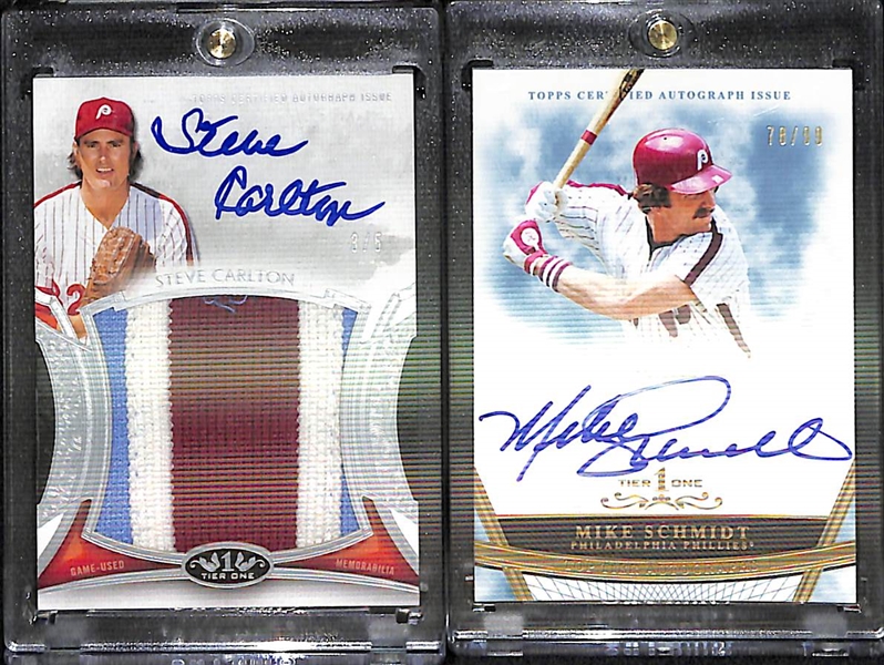 Mike Schmidt & Steve Carlton Tier One Auto Cards