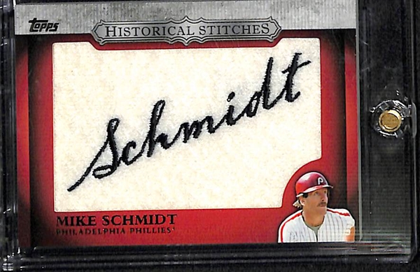 Lot Of 5 Phillies Auto & Relic Cards w. Schmidt
