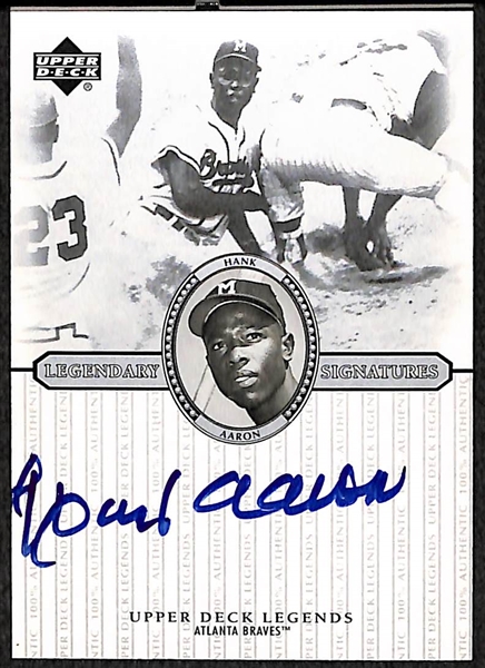 2000 Upper Deck Legendary Signatures Hank Aaron Certified On-Card Autograph Card