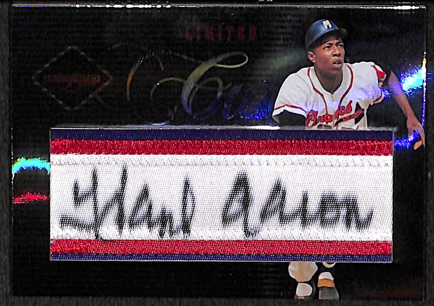 2005 Leaf Limited Cut Hank Aaron Auto Patch Card #04/44
