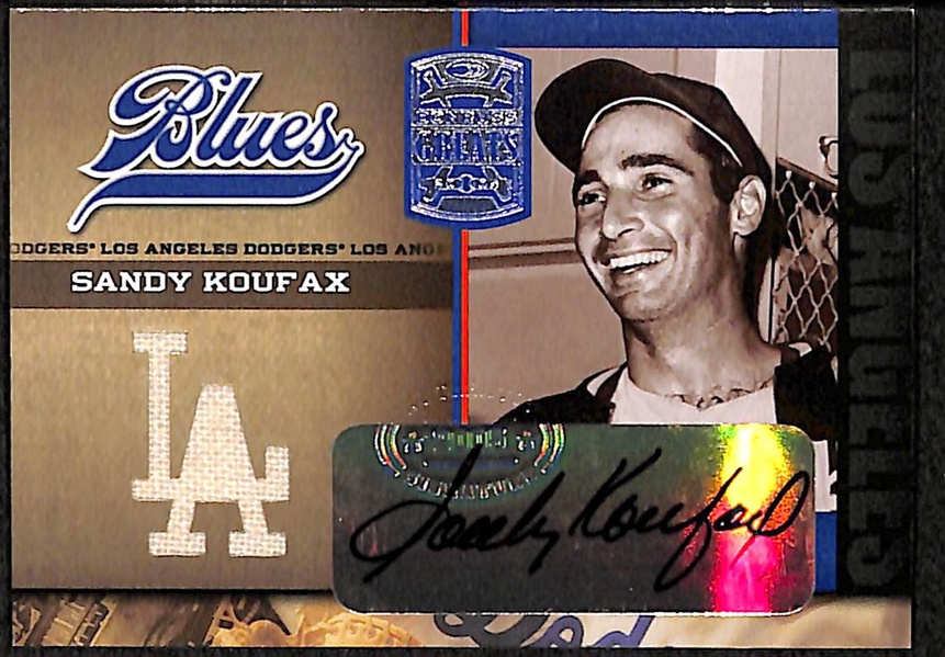 2005 Donruss Greats Blues Sandy Koufax Auto Jersey Card