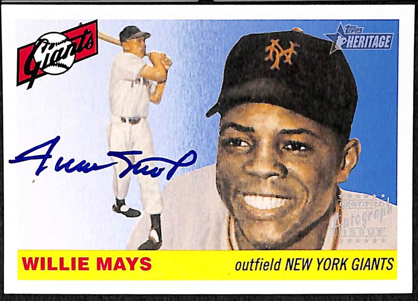 2004 Topps Heritage Willie Mays Certified On-Card Autograph Card