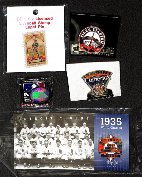 Lot Of Baseball Tickets/Pins/Stamps - Includes ticket stubs for Mark McGwire Record Breaking HR Season 1998, 1983 World Series, 1976 All Star Game, More!