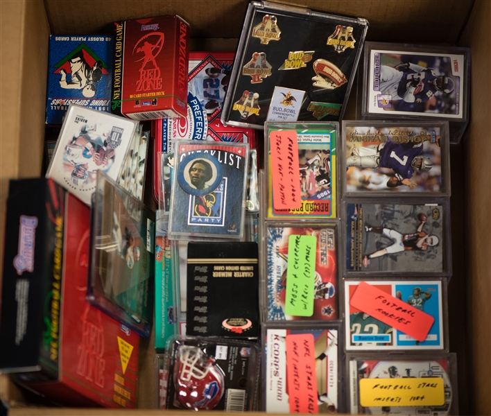 Large Lot Of Football Cards & Memorabilia