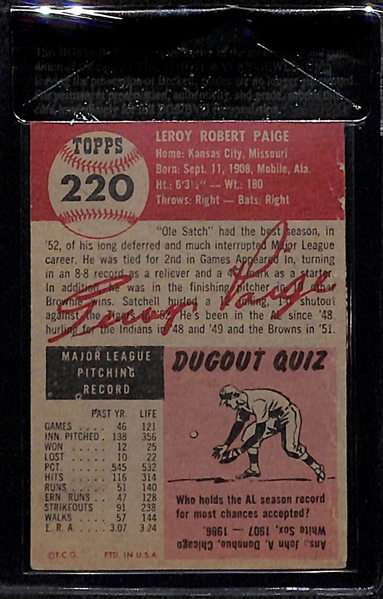 1953 Topps Satchell Paige Card BVG 2.5