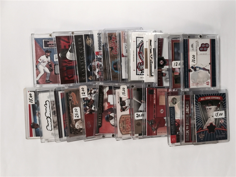 Lot of 28 Red Sox Relic Cards with Fisk