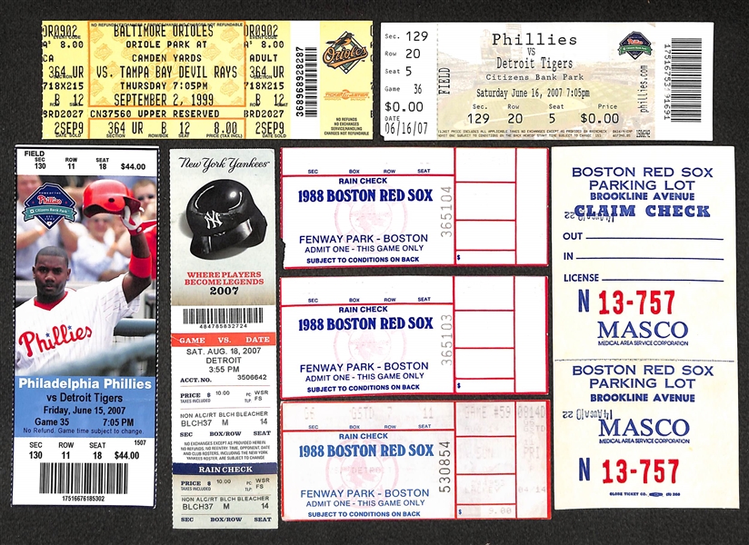 Lot Of Baseball Tickets/Pins/Stamps - Includes ticket stubs for Mark McGwire Record Breaking HR Season 1998, 1983 World Series, 1976 All Star Game, More!