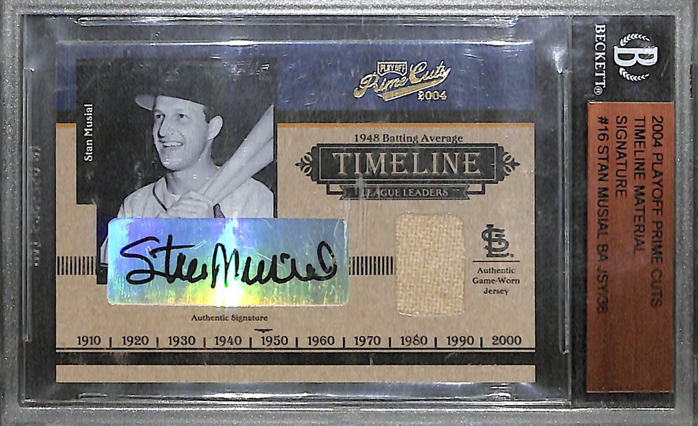 2004 Playoff Prime Cuts Timeline Jersey Auto Card Stan Musial #08/38