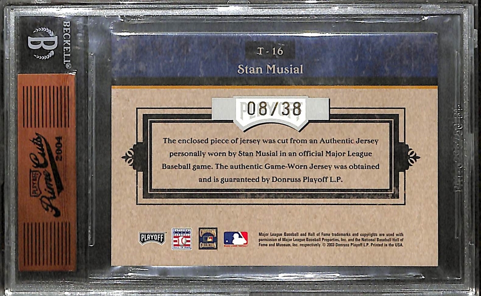 2004 Playoff Prime Cuts Timeline Jersey Auto Card Stan Musial #08/38