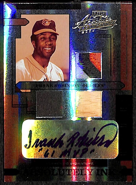 2004 Playoff Absolute Memorabilia Absolutely Ink Frank Robinson Auto Jersey Bat Shoe Card #5/5