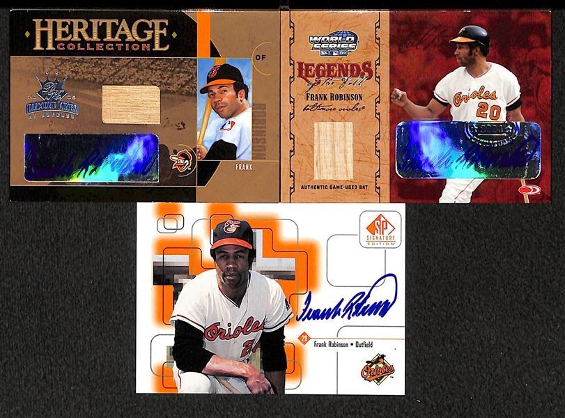 Lot of 3 Frank Robinson Autograph Cards