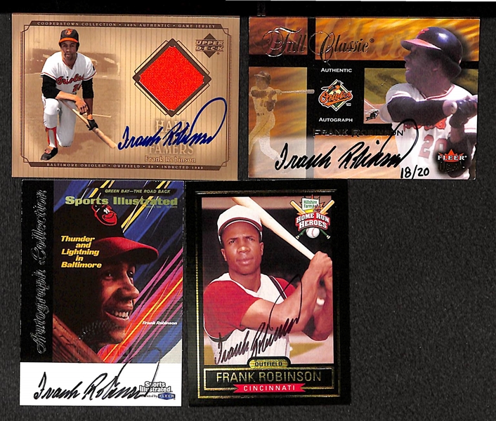 Lot of 4 Frank Robinson Autograph Cards