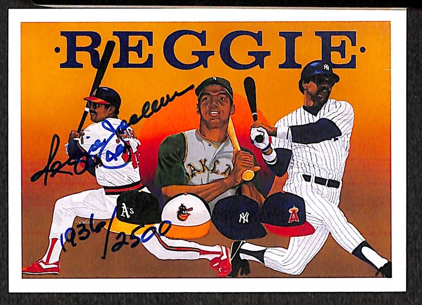 Lot of 2 - Ernie Banks & Reggie Jackson Autograph Cards