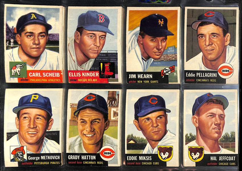 1953 Topps Lot Of 45 Vintage Cards W/ Bob Feller