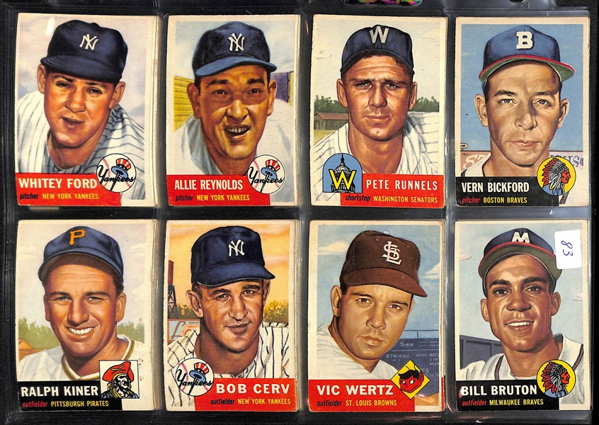 1953 Topps Lot Of 45 Vintage Cards W/ Ralph Kiner