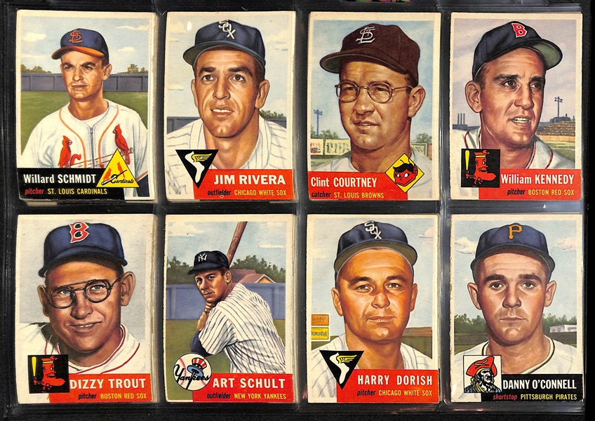 1953 Topps Lot Of 45 Vintage Cards W/ Ralph Kiner