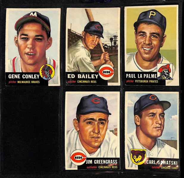 1953 Topps Lot Of 45 Vintage Cards W/ Ralph Kiner