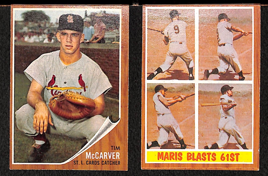 Lot Of 180 Different 1962 Topps Baseball Cards