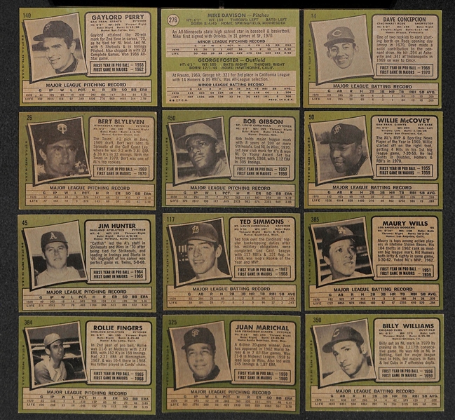 Lot Of 315 Different 1971 Topps Baseball Cards