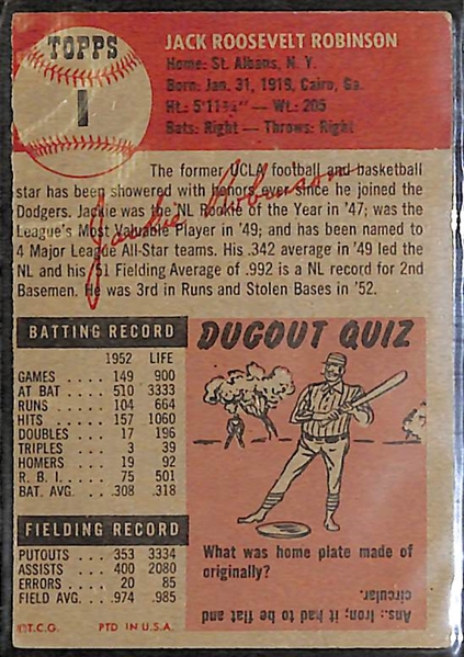 1953 Topps Jackie Robinson #1 Card BVG 4.5