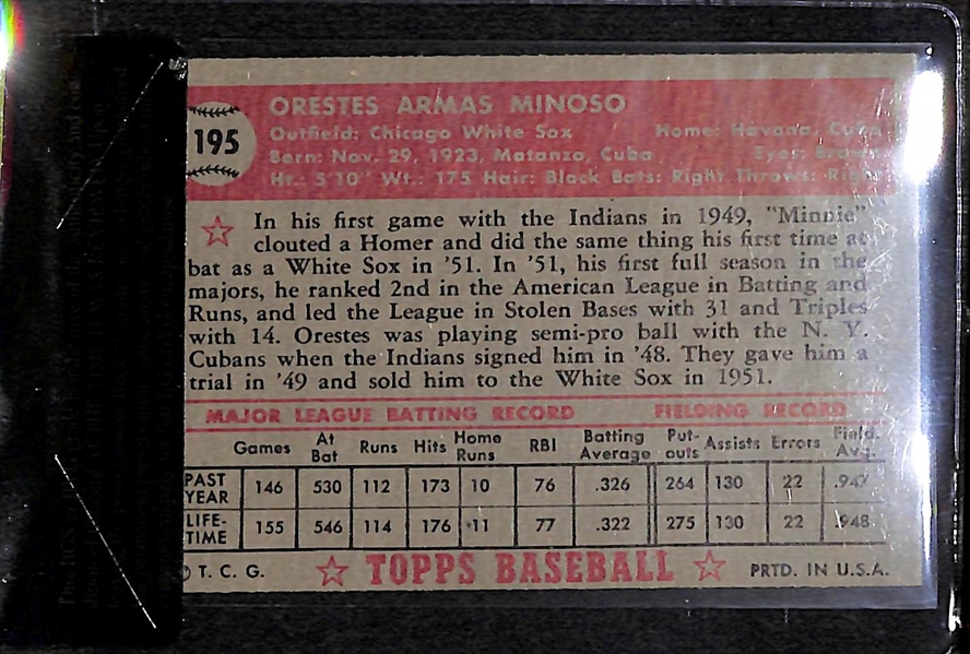1952 Topps Orestes Minoso #195 Rookie Card - BVG 6.0