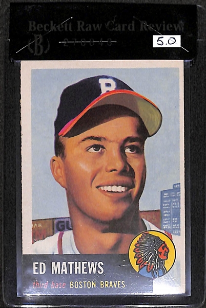 1953 Topps Ed Mathews #37 Card - BVG 5.0