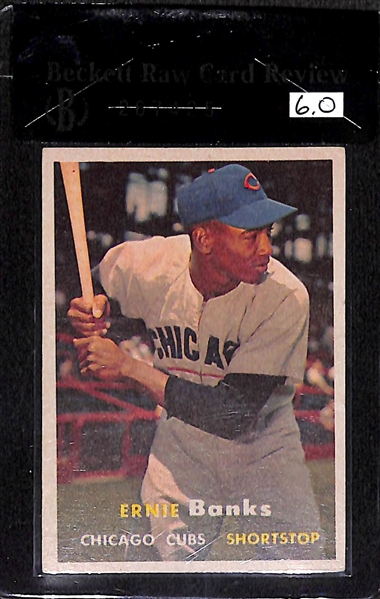 1957 Topps Ernie Banks #55 Card - BVG 6.0