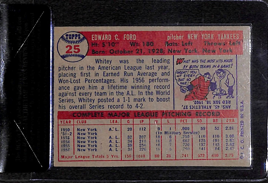 1957 Topps Whitey Ford #25 Card - BVG 6.5