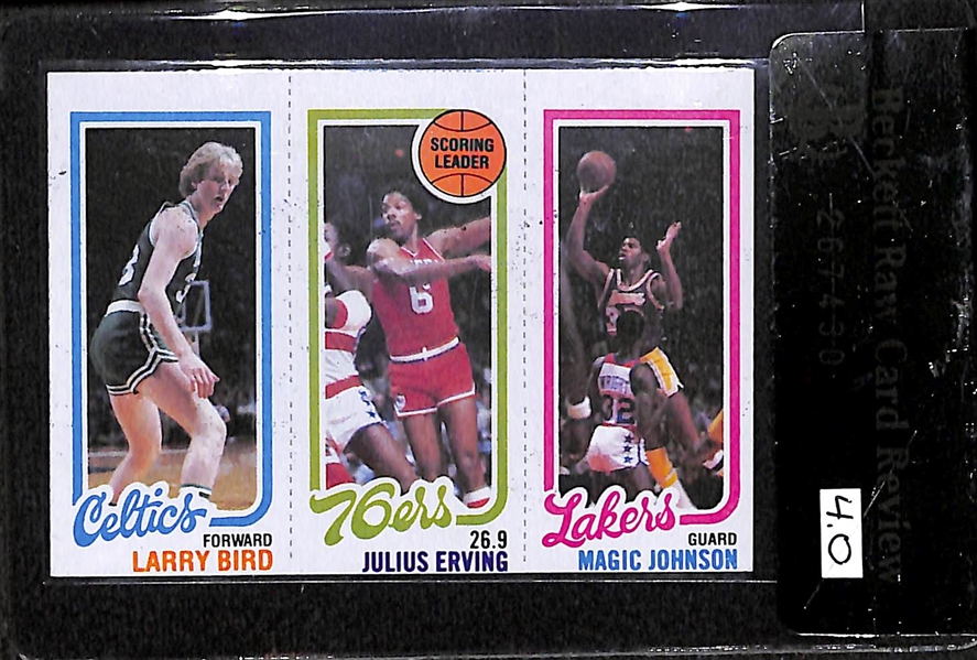 1980-81 Topps Magic Johnson/Larry Bird Rookie Card - BVG 4.0