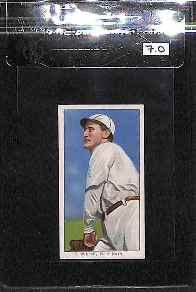 1909-11 T206 Hooks Wiltse - Pitching - Piedmont Back - BVG 7.0 - Factory No. 25 - A Very High Grade!