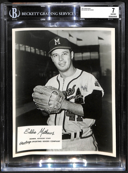 1961 Rawlings Advisory Staff Eddie Mathews 8 x 10 Promo Photo - BVG 7