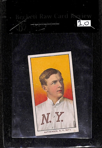 1909-11 T206 Christy Mathewson - Portrait - Sweet Caporal Back - BVG 1.0 - HOF