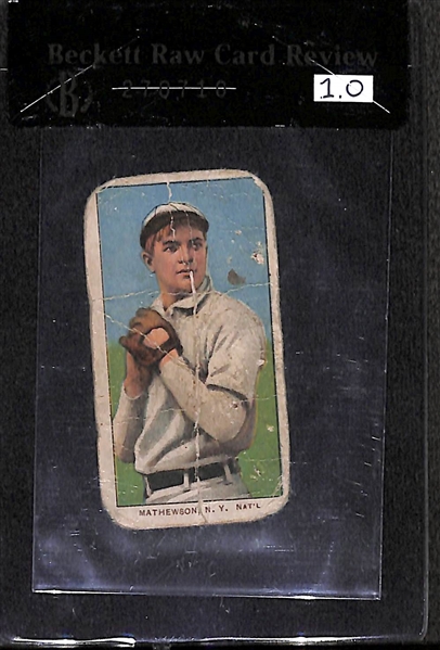 1909-11 T206 Christy Mathewson - White Cap - Piedmont Back - BVG 1.0 - HOF