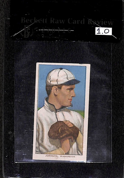 1909-11 T206 Walter Johnson - Hands At Chest - Piedmont Back - BVG 1.0