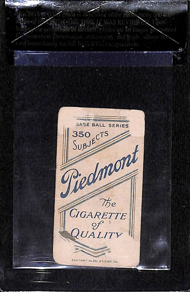 1909-11 T206 Walter Johnson - Portrait - Piedmont Back - BVG 1.0